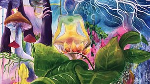 Malerei von Julia Fischer - Seminarleitung - Reise zu Dir selbst - Magic Mushroom Retreat